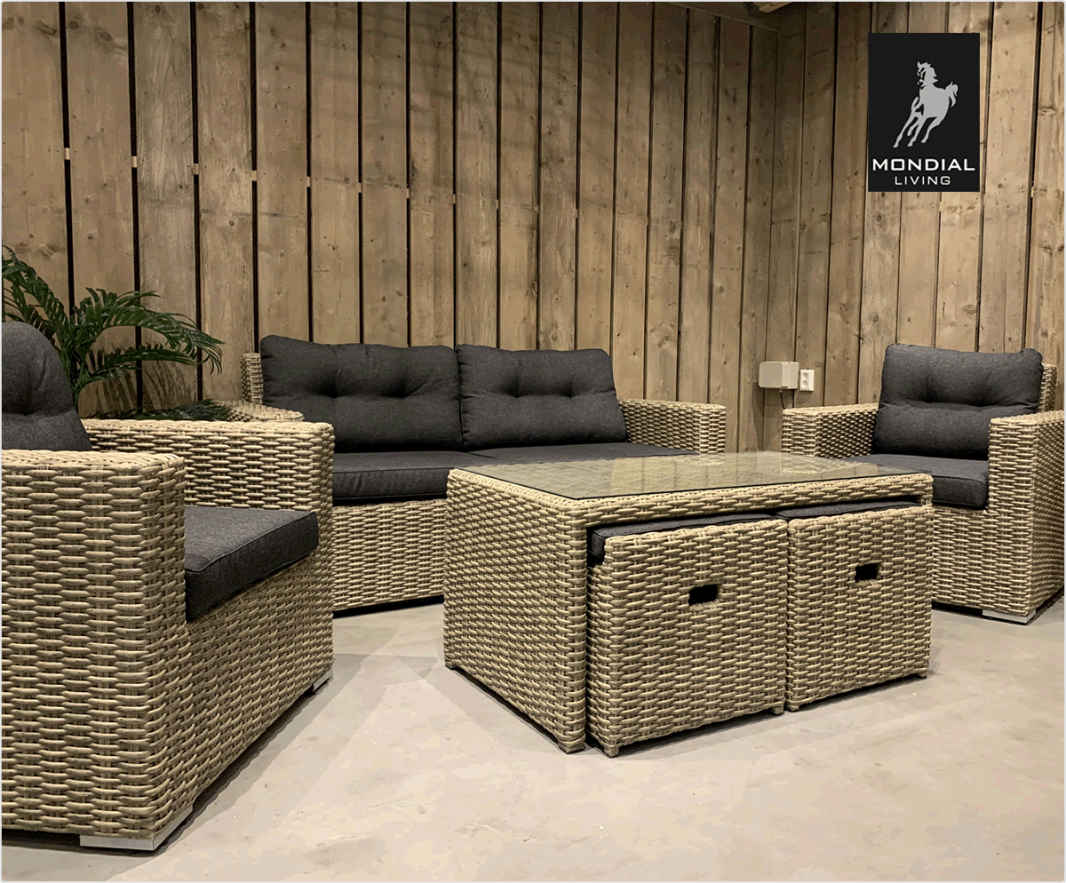 6-persoons Loungeset Garonne Forest Grey | Incl. tafel