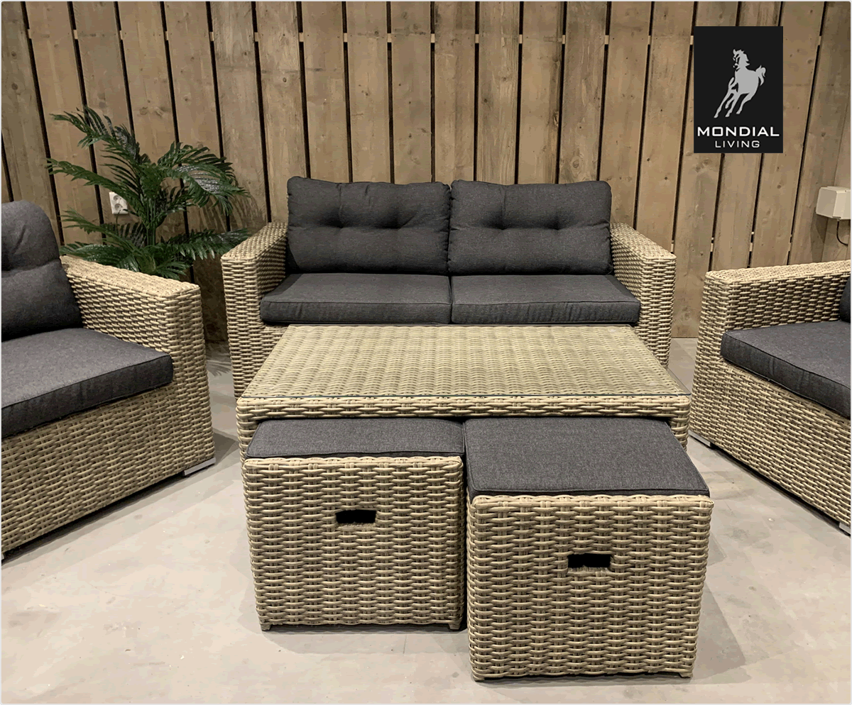 6-persoons Loungeset Garonne Forest Grey | Incl. tafel