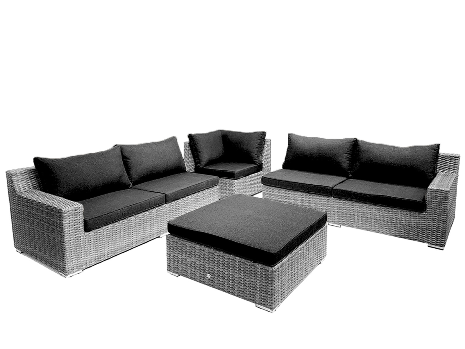 7-persoons Loungeset Colorado Blended Grey met antraciet kussens