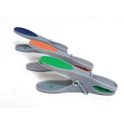 Plastic wasknijpers met soft grip grijs 24 stuks 1058998