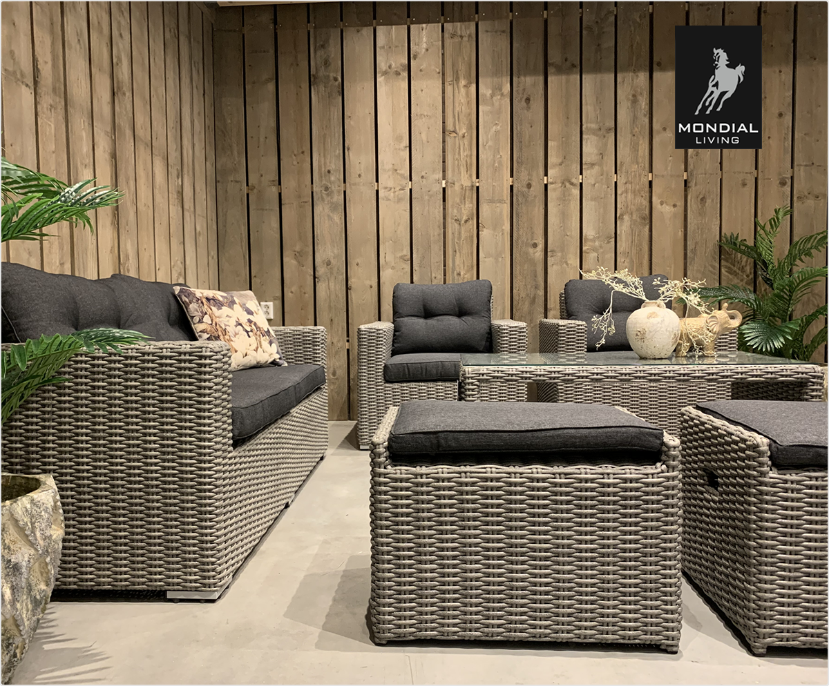 6-persoons Loungeset Garonne Blended Grey | Incl. tafel