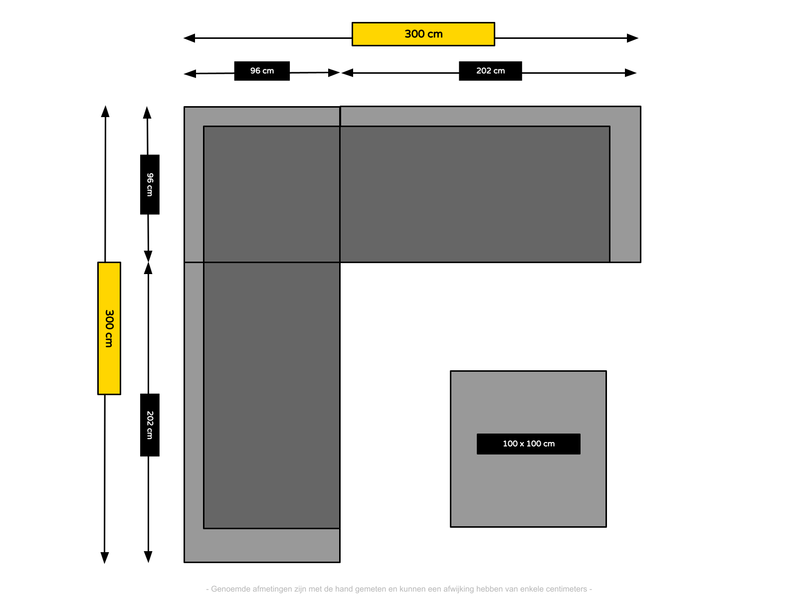 7-persoons Loungeset Colorado Blended Grey met beige kussens