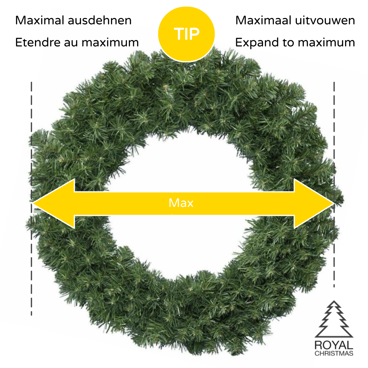 Royal Christmas Kerstkrans Chicago Ø90cm | Inclusief LED