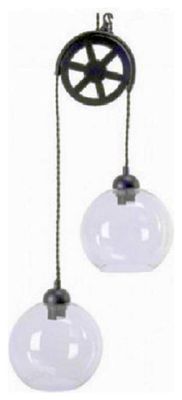 Glazen hanglamp van Lumineo met katrol, 77,5 cm 1074062