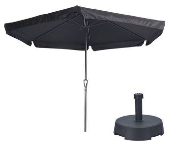 Parasol Gemini Zwart Ø300 cm | Inclusief Parasolvoet 25 kg 1077990