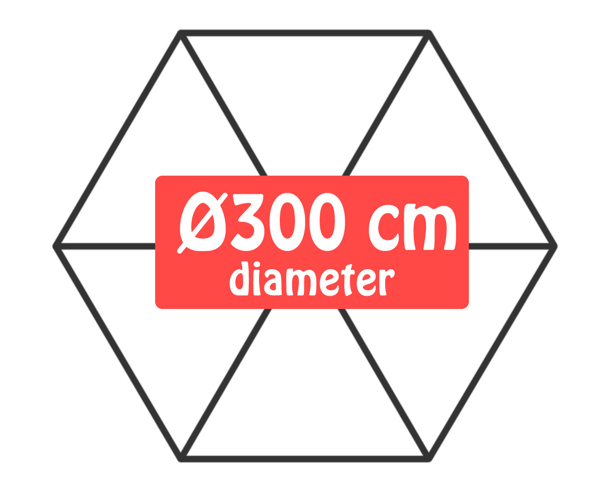 Parasol Gemini Zwart Ø300 cm | Inclusief Parasolvoet 25 kg