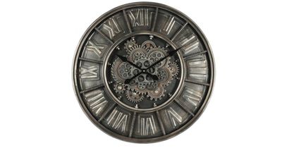 Klok Wandklok Tandwielen Ø 60cm Metaal industrieel Grijs 1075040