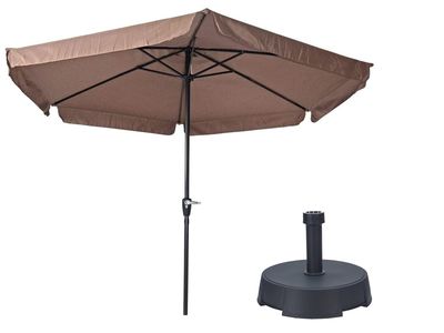 Parasol Gemini Taupe Ø300 cm | Inclusief Parasolvoet 25 kg 1077992