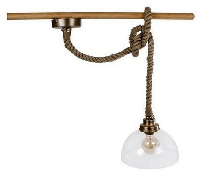 Hanglamp rond dik touw helder glas 1072013