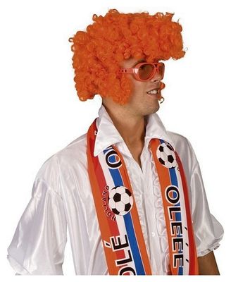 Oranje Pruik Rock Star | Feestartikelen voor EK/WK Voetbal 1056490