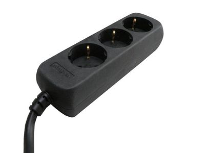Stekkerdoos - 3-Voudig - 3 Meter - Zwart 1044120