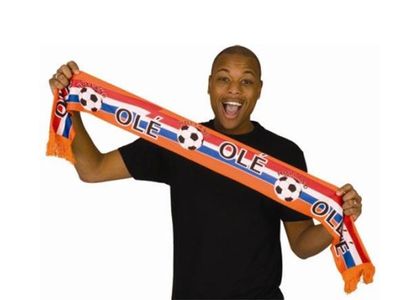 Oranje Sjaal EK/WK Voetbal - lengte 140 cm 1056527