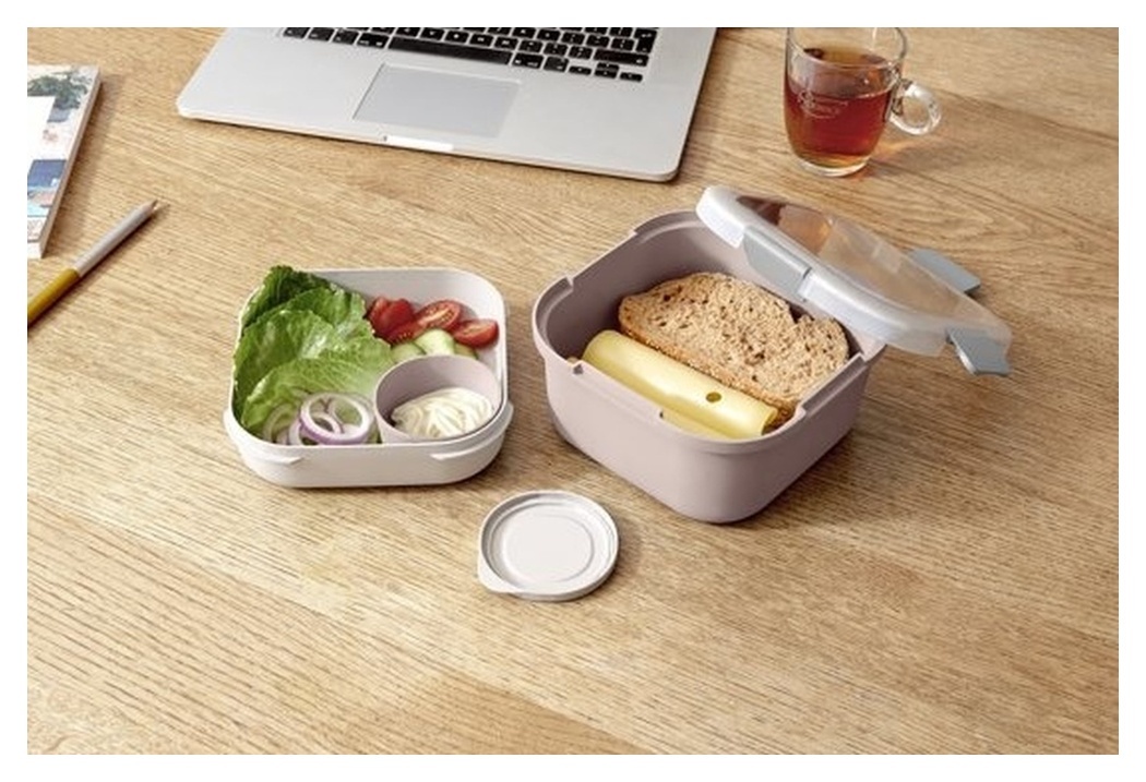 Sunware Sigma Home - Food To Go Lunch Kit - 3 Delige Kit - Minibakje, Tray &amp; Grote Bak - Roze