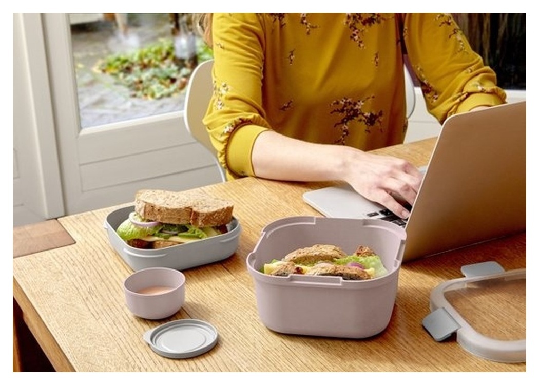 Sunware Sigma Home - Food To Go Lunch Kit - 3 Delige Kit - Minibakje, Tray &amp; Grote Bak - Roze