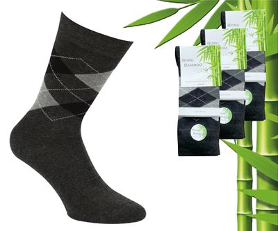 3 Paar Boru Bamboo Sokken - Bamboe - Square - Antra - Maat 39-42 1082518