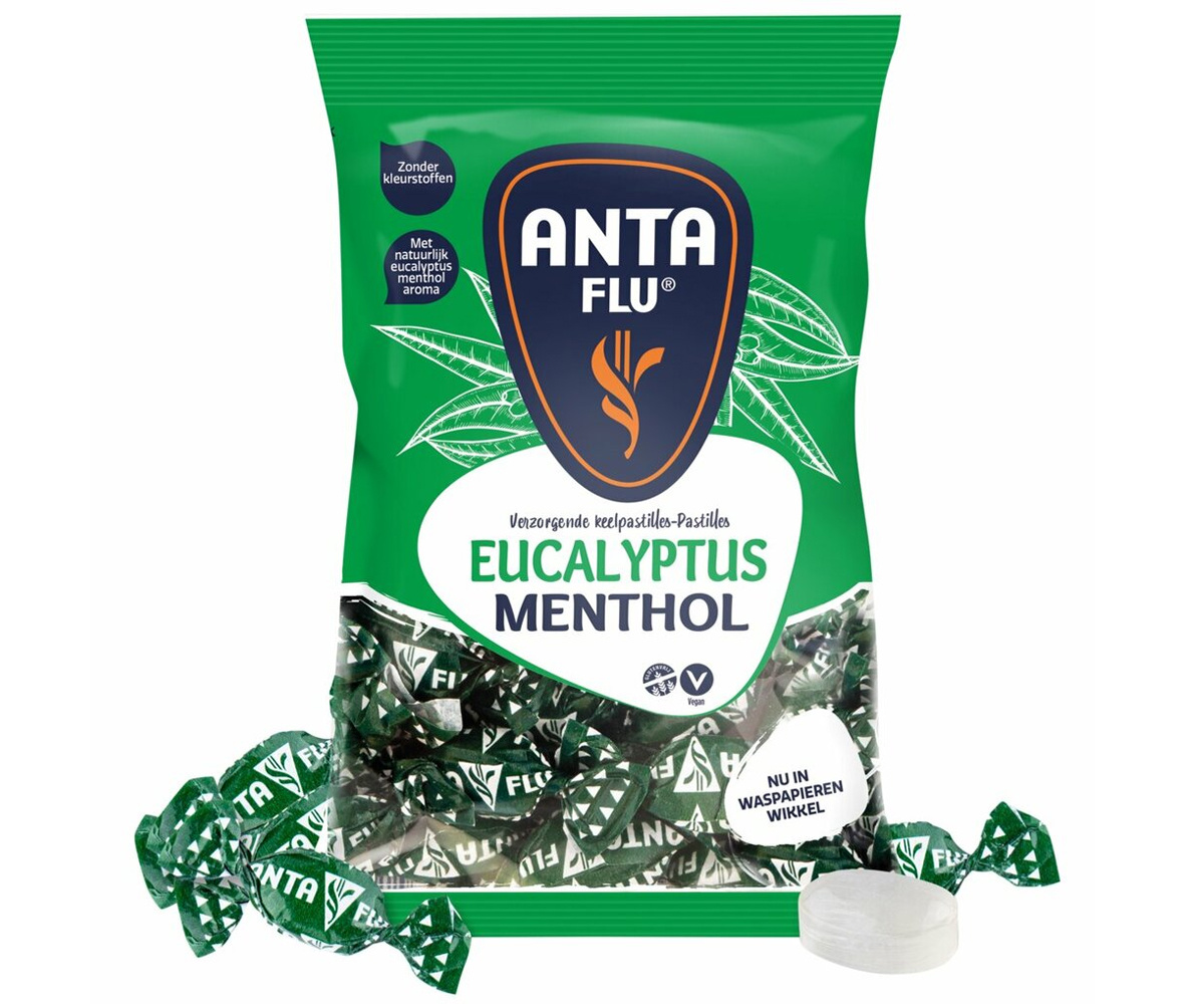 Voordeelverpakking Snoepgoed - 6 zakken Antiflu Menthol Groen á 165 gram