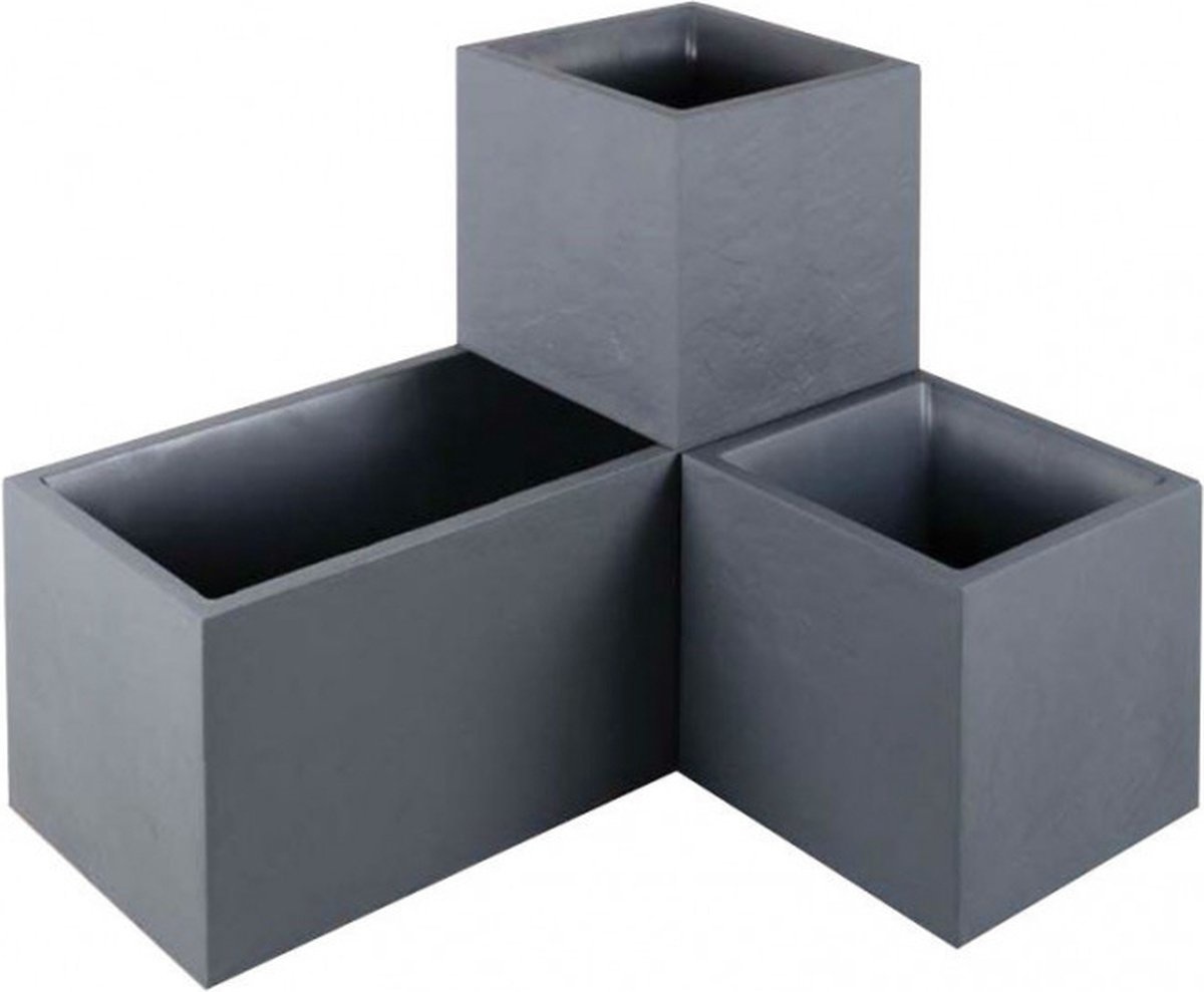 EDA Plantenbak - Bloembak - 116L - 99,5 x 39,5 x 60 cm - Antraciet