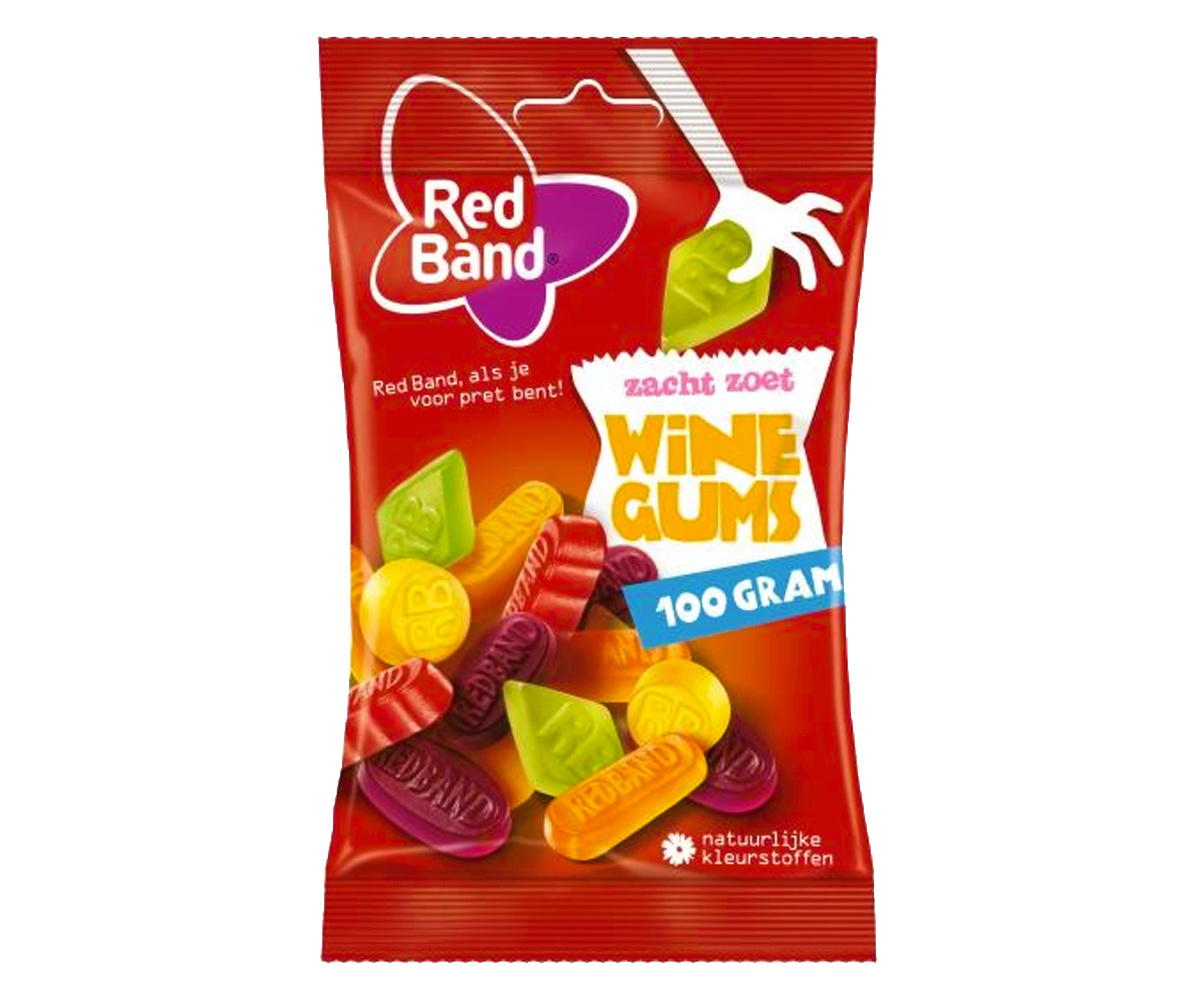 Voordeelverpakking Snoepgoed - 6 zakjes Red Band Winegums á 100 gram