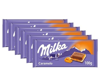 Voordeelverpakking Snoepgoed - 6 repen Milka chocoladereep Caramel á 100 gram 1081810