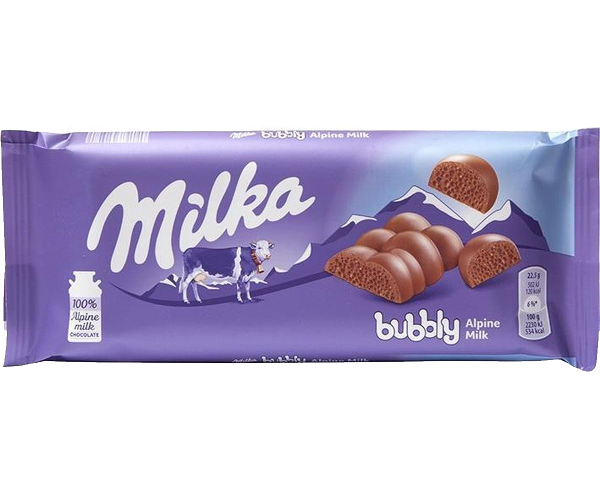 Voordeelverpakking Snoepgoed - 6 repen Milka chocoladereep Bubbly á 100 gram