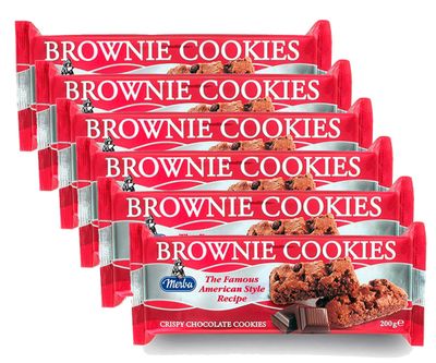Voordeelverpakking Snoepgoed - 6 verpakkingen Merba Brownie Cookies á 200 gram 1081786