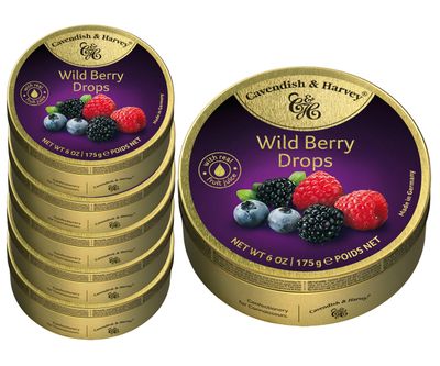 Voordeelverpakking Snoepgoed - 6 blikjes Wild Berry Drops á 175 gram 1081744
