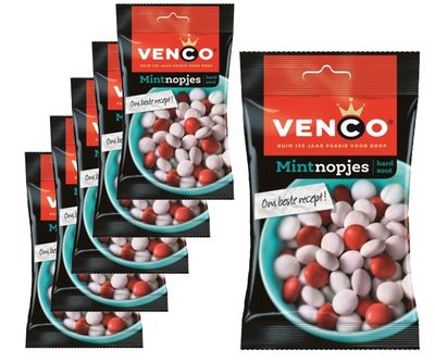 Voordeelverpakking Snoepgoed - 6 zakken Venco Mintnopjes á 173 gram 1081708