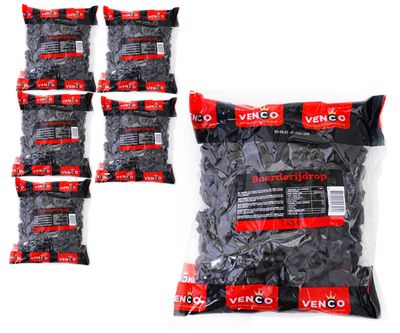 Voordeelverpakking Snoepgoed - 6 zakken Venco Boerderijdrop á 1000 gram 1081902