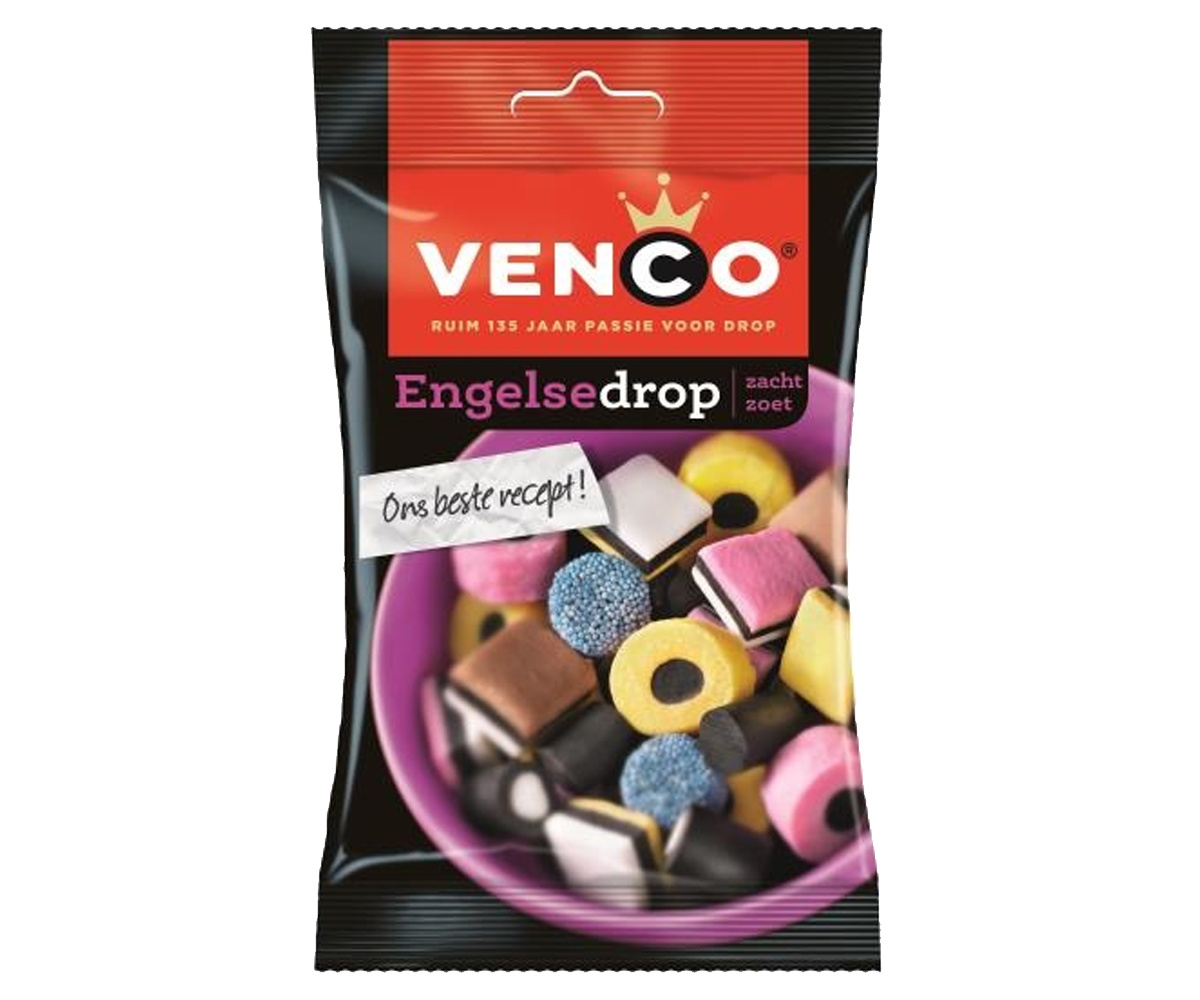 Voordeelverpakking Snoepgoed - 6 zakken Venco Engelse Drop á 100 gram