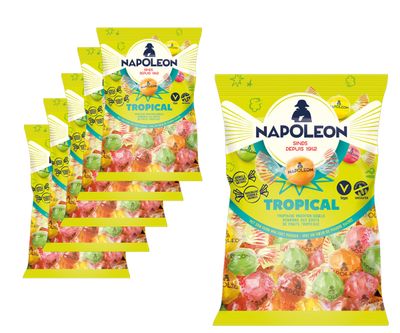 Voordeelverpakking Snoepgoed - 6 zakken Napoleon Tropical Kogels á 150 gram 1081756
