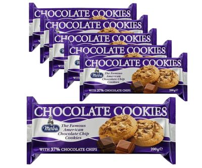 Voordeelverpakking Snoepgoed - 6 verpakkingen Merba Chocolate Cookies á 200 gram 1081758