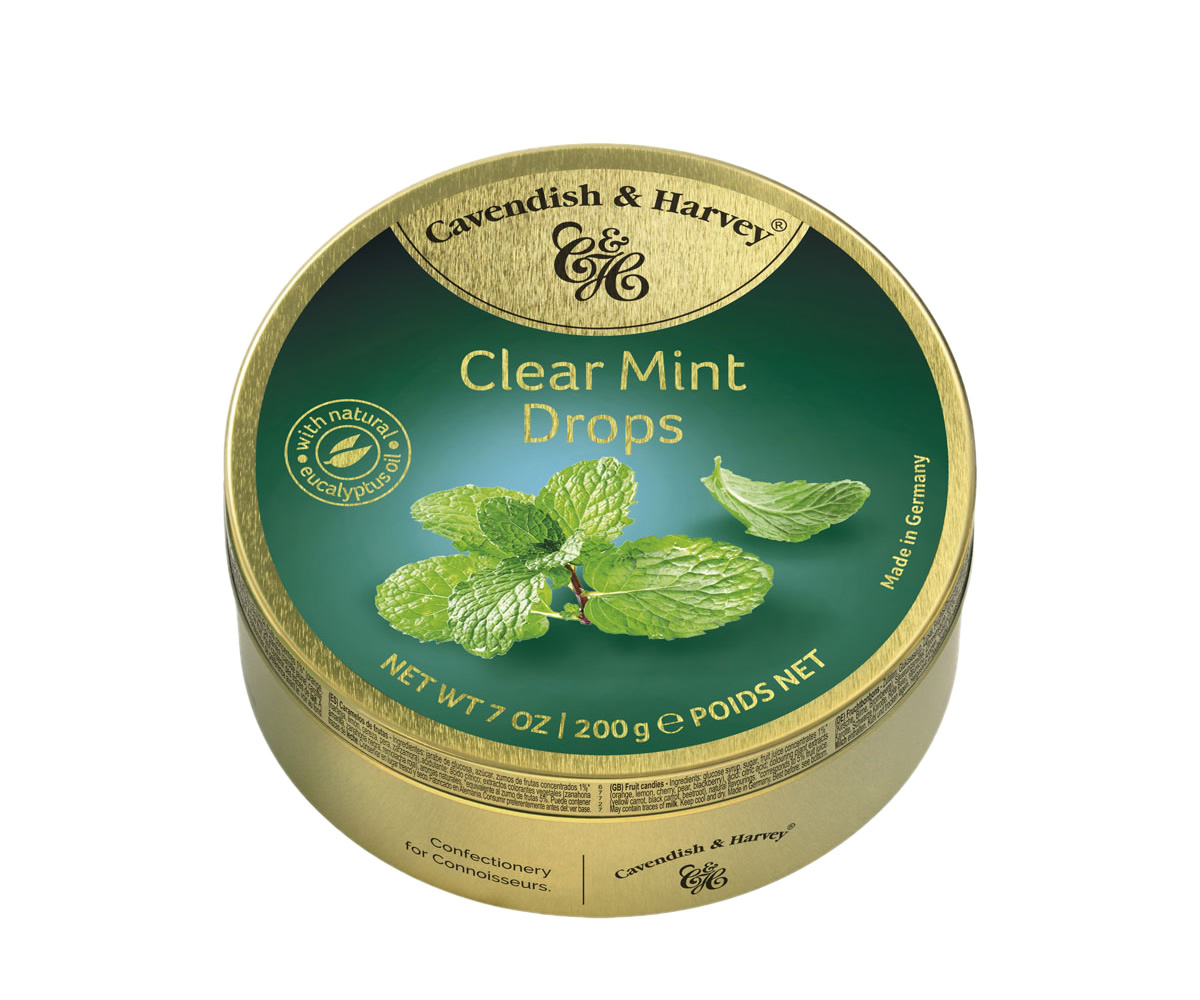 Voordeelverpakking Snoepgoed - 6 blikjes Clear Mint Drops á 200 gram