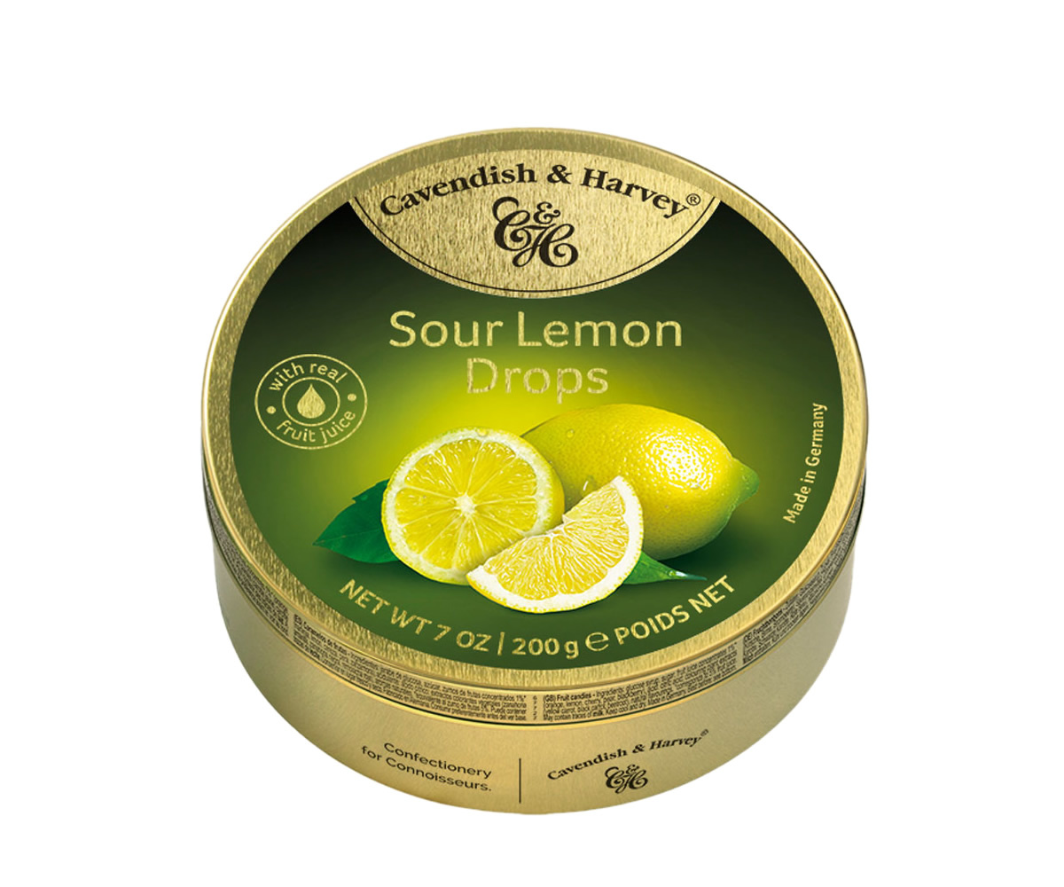 Voordeelverpakking Snoepgoed - 6 blikjes Sour Lemon Drops á 200 gram