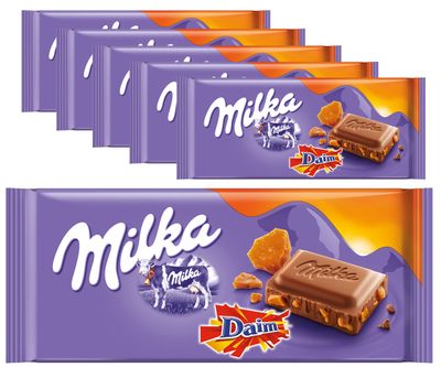 Voordeelverpakking Snoepgoed - 6 repen Milka chocoladereep met Daim á 100 gram 1081698