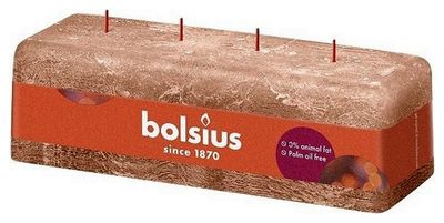 Bolsius caramel bruin rustiek 4 lonten kaars 80/250/90 (51 uur) Eco Shine Creamy Caramel 1080322