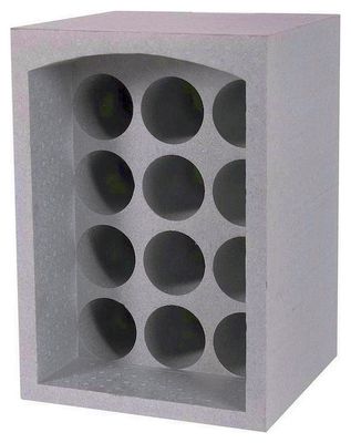 Flessen Rek voor 12 flessen - Isolerend - licht polystyreen - stapelbaar - 35x50x 29.5cm - max 40KG 1080355