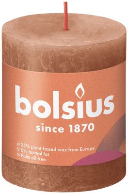 Bolsius Stompkaars Rusty Pink Ø68 mm - Hoogte 8 cm - Roze/Bruin - 35 branduren 1080053