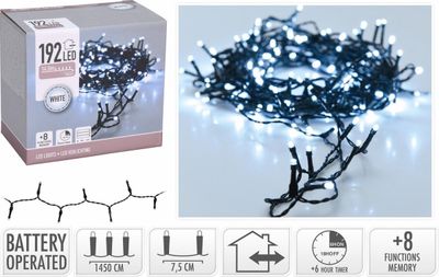 Kerstverlichting / Led-verlichting 15 meter - 192 LED's - Op batterij 1063824