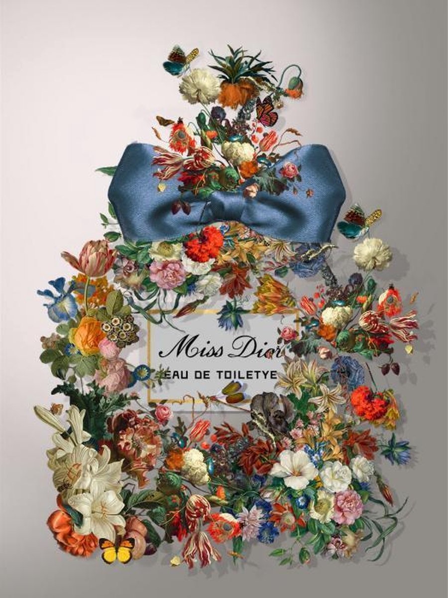 ter Halle® Glasschilderij 60 x 80 cm | Miss Dior flowers Eau de Toilette