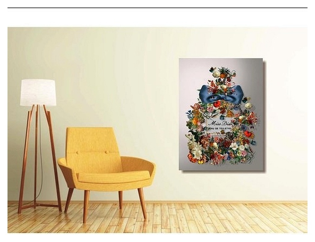 ter Halle® Glasschilderij 60 x 80 cm | Miss Dior flowers Eau de Toilette