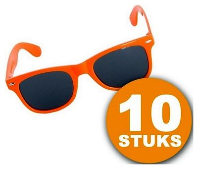 Oranje Feestbril | 10 stuks Oranje Bril Blues | Feestkleding EK/WK Voetbal | Oranje Versiering Versierpakket Nederlands Elftal Oranjepakket 1081514