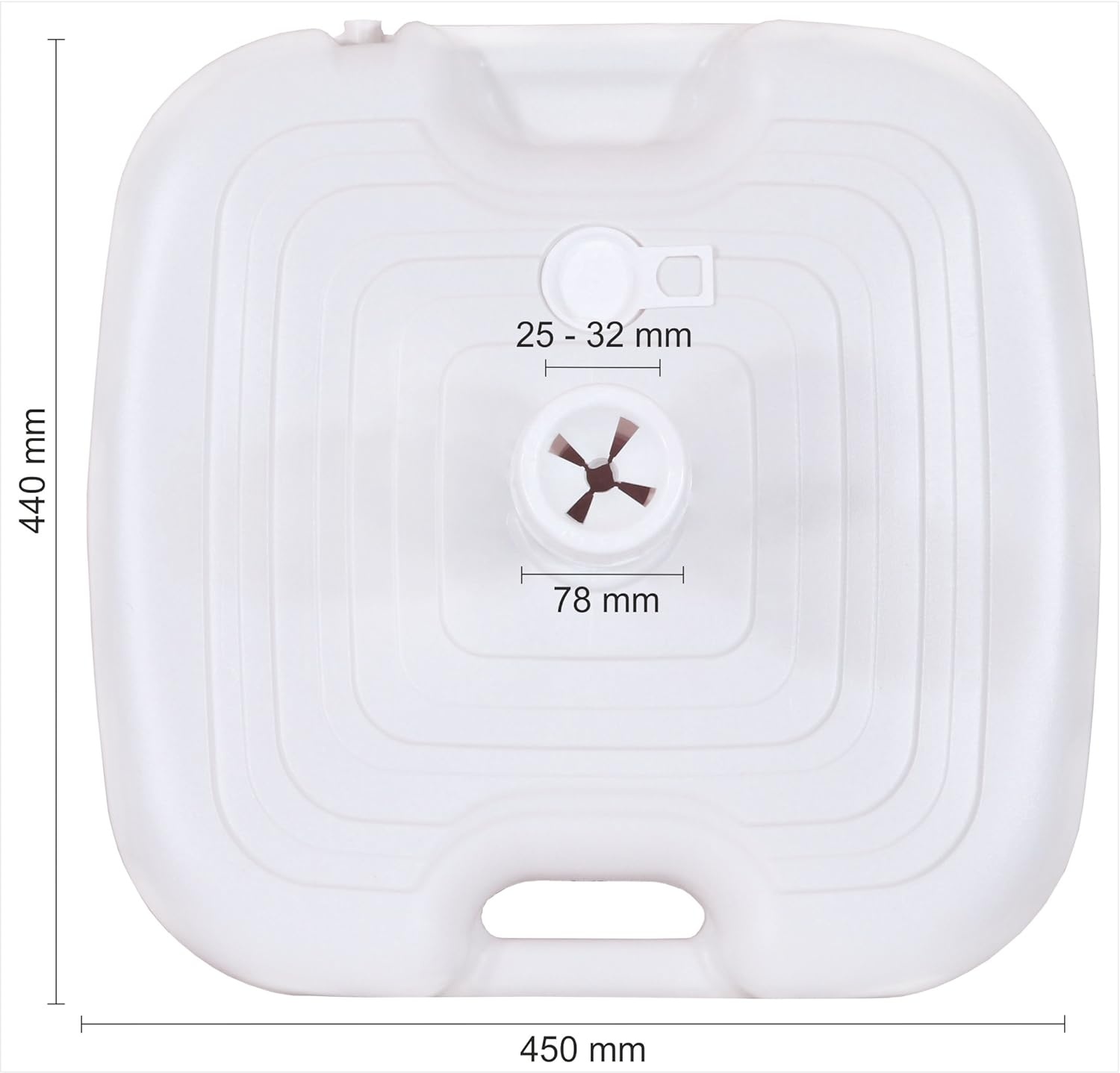Parasolvoet Vulbaar 17 liter - Wit