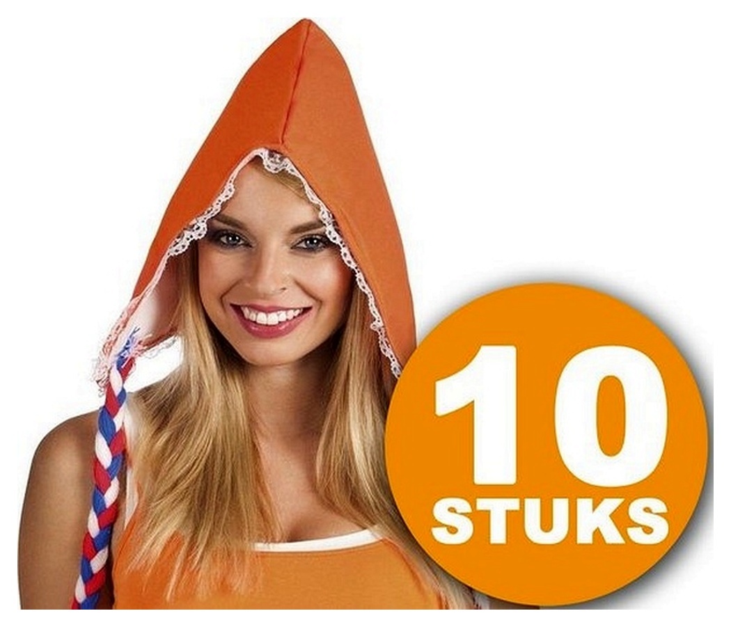 Oranje Feestkleding | 10 stuks Boerinnenkapje | Feestkleding EK/WK Voetbal