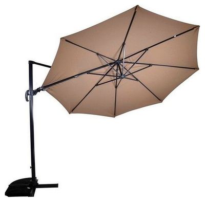 Zweefparasol VirgoFlex Taupe Ø350 cm - inclusief zware parasolvoet 1082778
