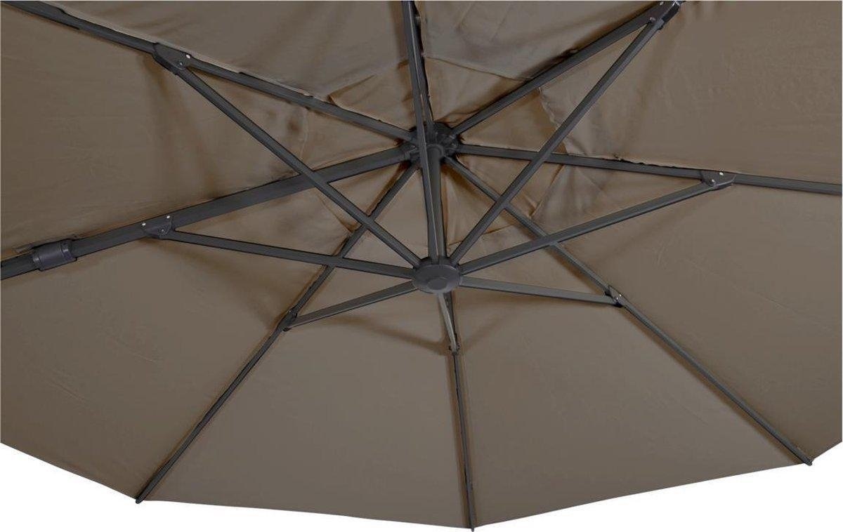 Zweefparasol VirgoFlex Taupe Ø350 cm - inclusief zware parasolvoet