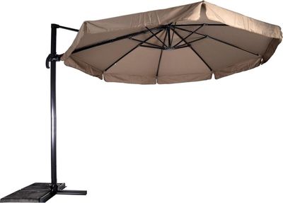 Zweefparasol Virgo Taupe Ø350 cm - inclusief zware parasolvoet 1082766