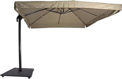 Zweefparasol Virgo Taupe 300 x 300 cm - inclusief zware parasolvoet 1082772