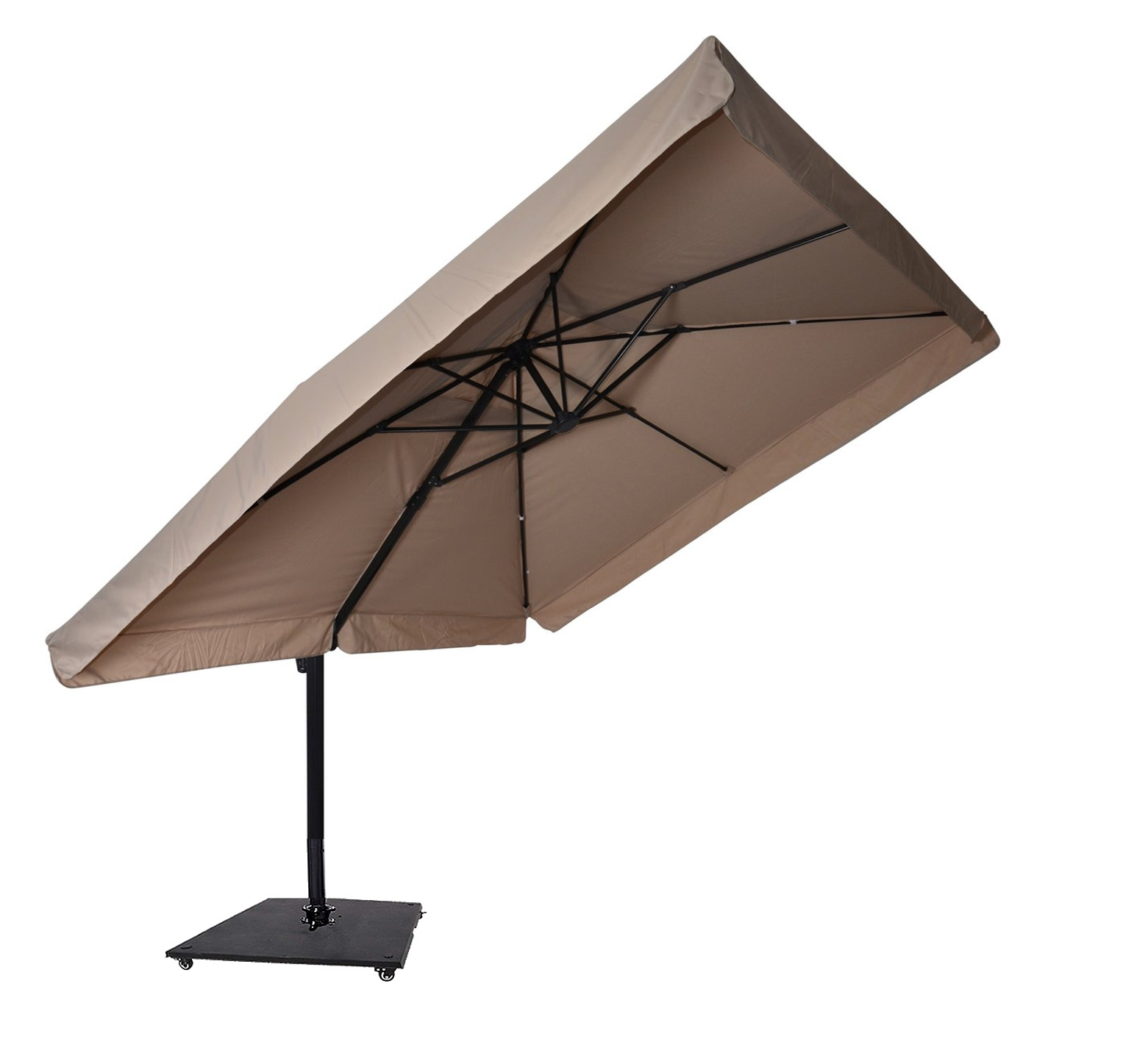 Zweefparasol Virgo Taupe 300 x 300 cm - inclusief zware parasolvoet