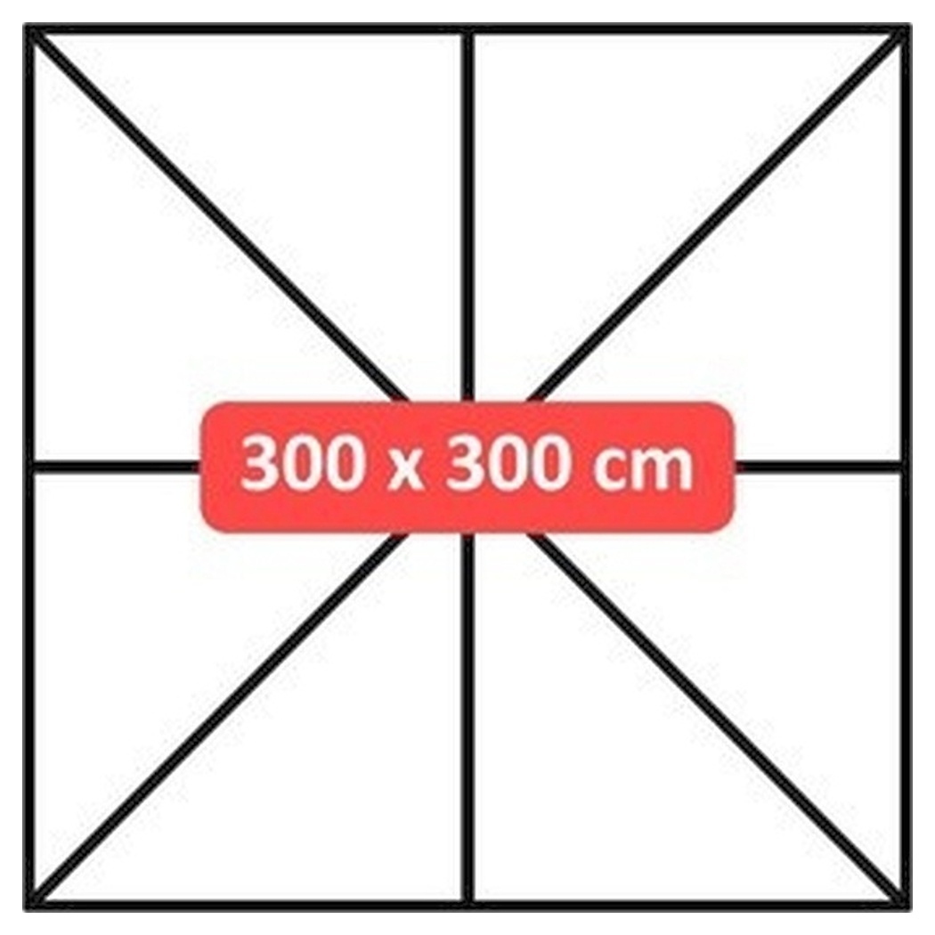 Zweefparasol Virgo Taupe 300 x 300 cm - inclusief zware parasolvoet