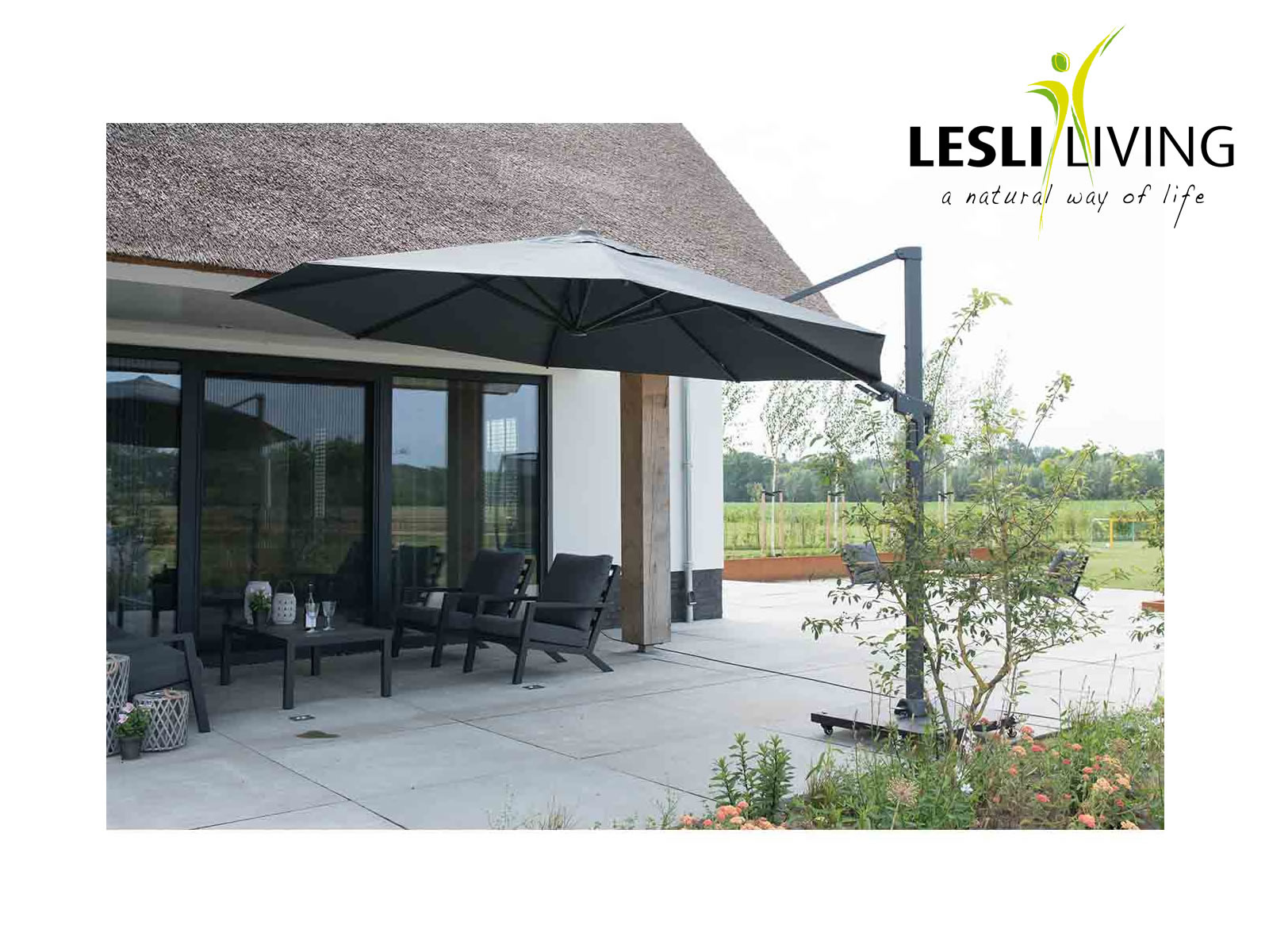 Zweefparasol VirgoFlex Grijs Ø350 cm
